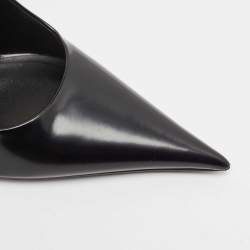 Versace Black Leather Pin-Point Pumps Size 41
