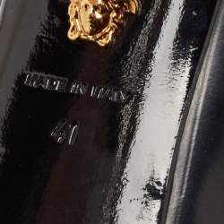 Versace Black Leather Pin-Point Pumps Size 41