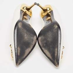 مملوكة مسبقًا Versace White Leather Medusa Pumps Size 39