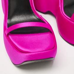 Versace Pink Satin Triplatform Sandals Size 36
