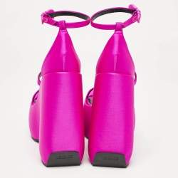 Versace Pink Satin Triplatform Sandals Size 36
