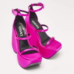 Versace Pink Satin Triplatform Sandals Size 36