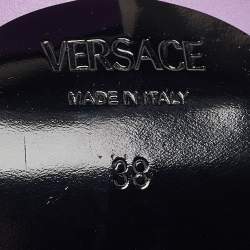 Versace Purple Satin Medusa Mules Size 38