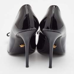 Versace Black Patent Leather Gianni Ribbon Pumps Size 38