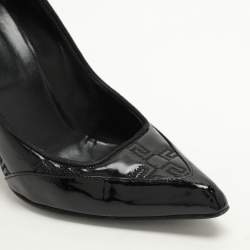 Pre Owned Versace Black Patent Leather Pumps Size 37.5