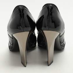 Pre Owned Versace Black Patent Leather Pumps Size 37.5