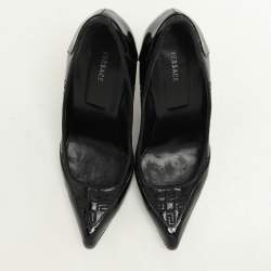 Pre Owned Versace Black Patent Leather Pumps Size 37.5