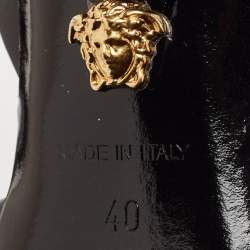 Pre Owned Versace Black Leather La Medusa Slingback Pumps Size 40