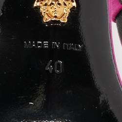 Versace Pink Satin Crystal Embellished Ankle Strap Sandals Size 40