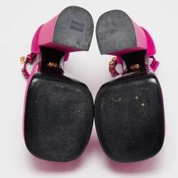 Versace Pink Satin Medusa Aevitas Double Platform Pumps Size 36
