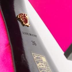 Versace Pink Satin Medusa Aevitas Double Platform Pumps Size 36