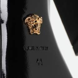 Pre Owned Versace Black Leather Medusa Embellished Platform Pumps Size 41