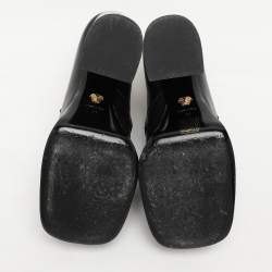 Pre Owned Versace Black Leather Medusa Embellished Platform Pumps Size 41