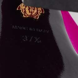 Versace Pink Satin Medusa Aevitas Platform Ankle Strap Pumps Size 37.5