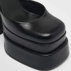 Versace Black Leather Medusa Aevitas Double Platform Pumps Size 39