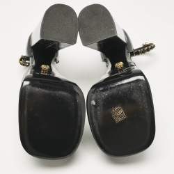 Versace Black Leather Medusa Aevitas Double Platform Pumps Size 40