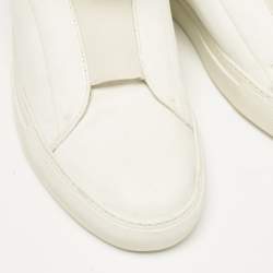 Versace White Leather Palazzo High Top Sneakers Size 41