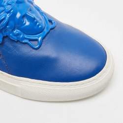 Versace Black/Blue Leather Palazzo Medusa Slip-On Sneakers Size  36