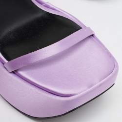 Versace Purple Satin Platform Wedge Ankle Strap Sandals Size 37