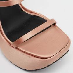 Versace Gold Satin Platform Wedge Sandals Size 37
