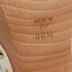 Pre Owned القباقيب فيرساتشي قماش متعدد الألوان وجلد لامع مقاس 38.5