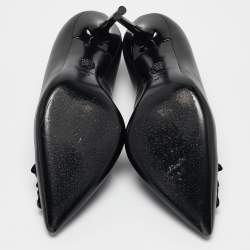 Versace Black Leather Medusa Pumps Size 38.5