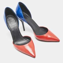 Versace Blue/Red Leather Medusa Heel Pumps Size 39