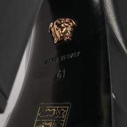 Versace Black Leather Medusa Aevitas Double Platform Pumps Size 41