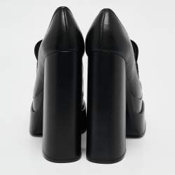 Versace Black Leather Medusa Aevitas Double Platform Pumps Size 41