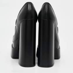Versace Black Leather Juno Platform Pumps Size 41