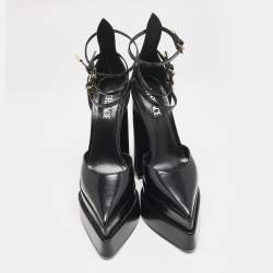 Versace Black Leather Aevitas Double Platform Pumps Size 41