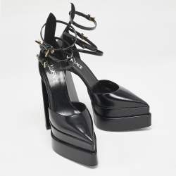 Versace Black Leather Aevitas Double Platform Pumps Size 41