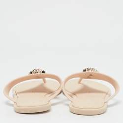 Versace Cream Rubber Medusa Flat Slides Size 38.5
