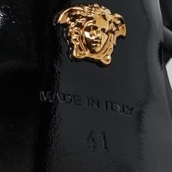 Versace Black Leather Greca Cage Platform Sandals Size 41