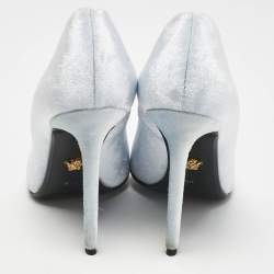Versace Blue Velvet Pointed Toe  Pumps Size 39.5