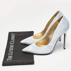 Versace Blue Velvet Pointed Toe  Pumps Size 39.5