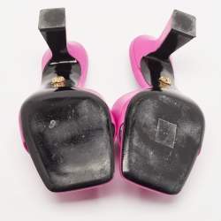 Versace Pink Leather Medusa Slide Sandals Size 38