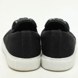Versace Black/Green Mesh Medusa Slip On Sneakers Size 39