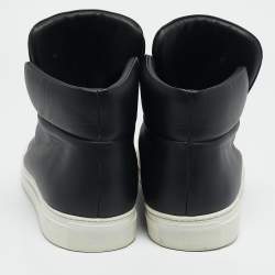 Versace Black Leather Medusa High Top Sneakers Size 40