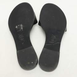 Versace Black Leather Medusa Flat Slides Size 37