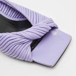 Versace Purple Pleated Leather Plisse Slide Sandals Size 37