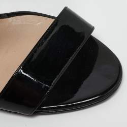 Versace Black Patent Leather Ankle Strap Sandals Size 40