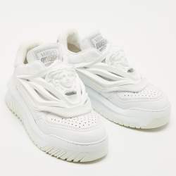 Versace White Leather and Rubber Odissea Medusa Chunky Slip On Sneakers Size 37