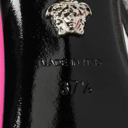 Pre Owned Versace Pink Leather Pin-Point Slingback Pumps Size 37.5