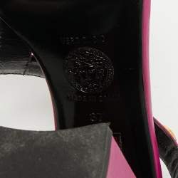 Versace Purple Leather Medusa Embellished Sandals Size 37