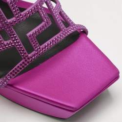 Versace Fuchsia Suede Greca Caged Platform Sandals Size 40