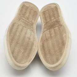 Pre Owned Versace Black Leather Palazzo Medusa Slip On Sneakers Size 37