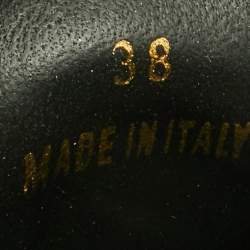 Pre Owned Versace Black Leather Medusa Slip On Sneakers Size 38