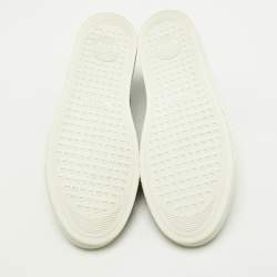 Pre Owned Versace Black Leather Medusa Slip On Sneakers Size 38