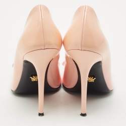 مملوكة مسبقًا حذاء كعب عالي فيرساتشي شريط جياني جلد براءات وردي مقاس 38